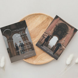 Convites Casamento com Cinza de Script de Caligrafia Elegan