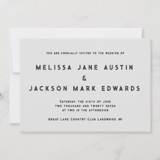 Convites Casamento com Cinzas de Pedra do Minimalismo em Pe