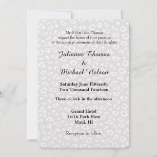Convites Casamento com cinzas e Leopardo Branco