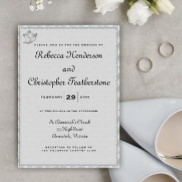 Convites Casamento com Cinzas Pálidas e Silver