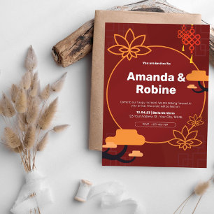 Convites Casamento com Círculo de Boho Moderno