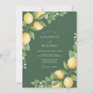 Convites Casamento com Citrino Eucalipto Amarelo Oliva