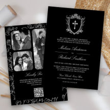 Casamento com Código QR Católico Negro Vitoriano