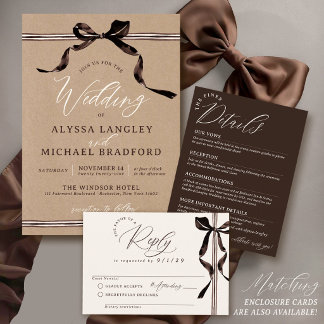 Convites Casamento com Código QR de Arco de Aquarela Marrom