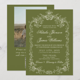 Convites Casamento com Código QR de Foto de Dinheiro em Ver