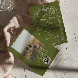 Convites Casamento com Código QR de Foto de Dinheiro em Ver