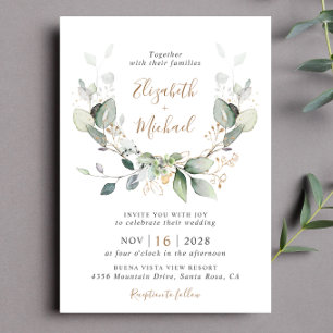 Convites Casamento com Código QR de Foto em Aquarela Eucaly