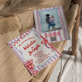 Convites Casamento com Código QR de Foto Escrito Desenhado