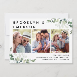 Convites Casamento com Código QR de Foto Eucalyptus 3