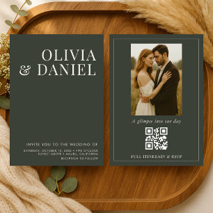 Convites Casamento com Código QR de Foto Minimalista em Ver