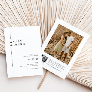Convites Casamento com Código QR de Foto Moderna