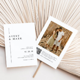 Convites Casamento com Código QR de Foto Moderna