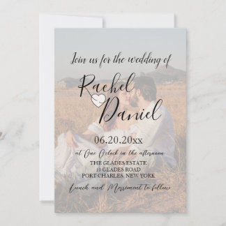 Convites Casamento com Código QR de Foto Moderna