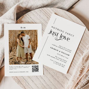 Convites Casamento com Código Qr de Fotografia de Tipografi