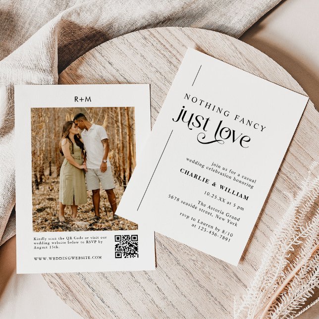 Convites Casamento com Código Qr de Fotografia de Tipografi (Criador carregado)