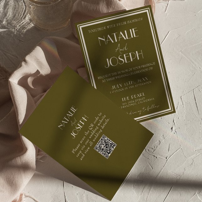 Convites Casamento com Código QR de Luxo no Gramado Clássic (Criador carregado)