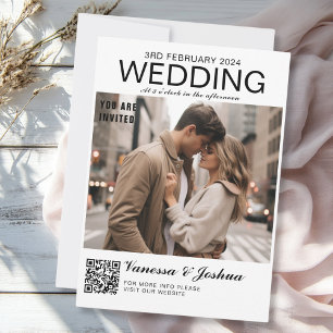Convites Casamento com Código QR do Cobrir de Foto Magazin