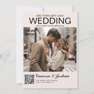 Convites Casamento com Código QR do Cobrir de Foto Magazin