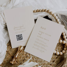 Casamento com Código QR do Monograma Dourado com I