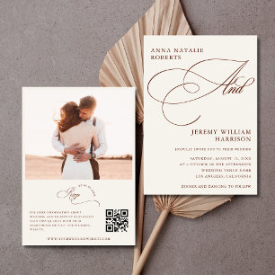 Convites Casamento com Código QR do Script de Fotografia de