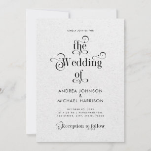 Convites Casamento com Código QR e Tipografia Vintage Kraft
