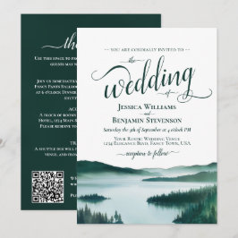 Convites Casamento com Código QR Elegante em Lago de Montan
