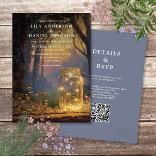 Convites Casamento com Código QR em Pote de Pedra de Flores