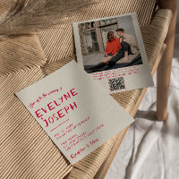 Casamento com Código QR Moderno Colorido Escrito e