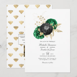 Convites Casamento com código QR para RSVP com flores em es