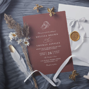 Convites Casamento com Código QR Rústico de Ferradura Minim