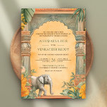 Convites Casamento com Código QR Tradicional do Sul da Índi<br><div class="desc">Amaze seus hóspedes com este elegante convite de casamento temático do sul da Índia com lindas colunas tradicionais e elementos arquitetônicos antigos decorados com flores marigadas e folhas de banana. Personalize o código QR para RSVP on-line ou local do local. Basta adicionar os detalhes do seu evento neste modelo fácil...</div>