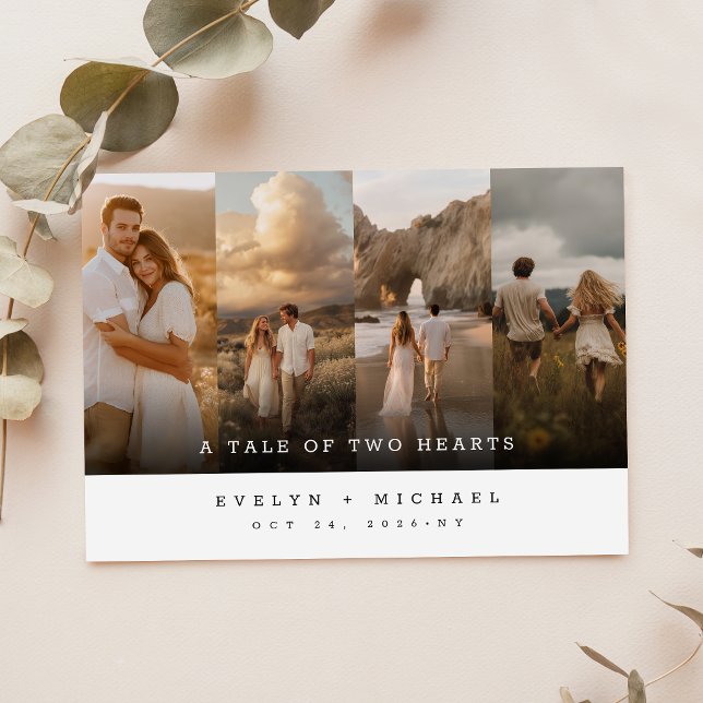Convites Casamento com Colagem de Fotos Rústicas e Capricho (Criador carregado)
