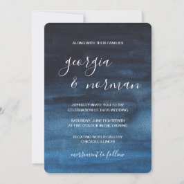 Convites Casamento com Cor Azul de Água do Marinho Moderno
