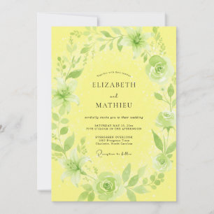 Convites Casamento com Coroa de Folhas em Buttercream