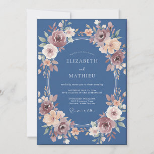 Convites Casamento com Coroa de Slate Mauve