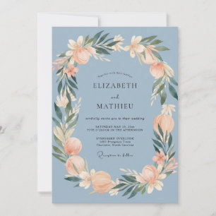 Convites Casamento com Coroa de Slate Soft Peach
