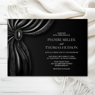 Convites Casamento com Cortina Preta Elegante