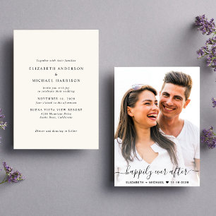 Convites Casamento com Creme de Foto em Script Elegante