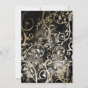 Convites Casamento com Damask Gothic Grunge, afligido