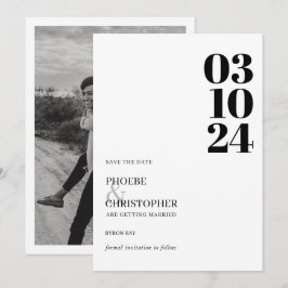 Convites Casamento com data de foto moderna e contemporânea