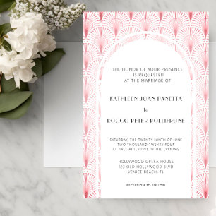 Convites Casamento com Deco de Arte Elegante