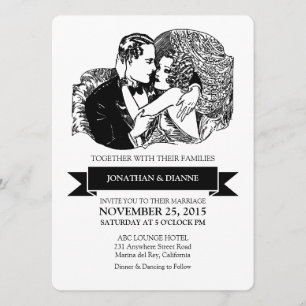 Convites Casamento com Deco do Excelente Gatsby Style