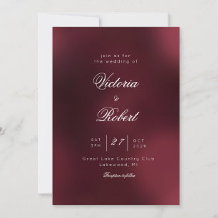 Convites Casamento com degradê de vinho Borgonha