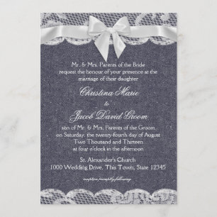 Convites Casamento com Denim e Lace