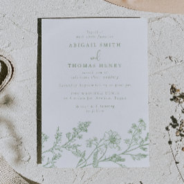 Convites Casamento com Desenho de Linha de Sage Deslumbrant