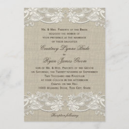 Convites Casamento com Design de renda de campo
