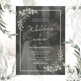 Convites Casamento com Design Floral Elegante de Eucalipto 