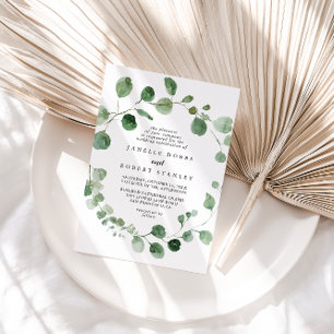 Convites Casamento com Diamantes Eucalyptus Calliografia