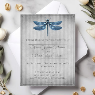 Convites Casamento com Dragonfly Azul