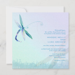 Convites Casamento com Dragonfly Azul de Manhã Preguiçosa
